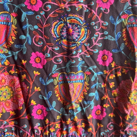 Natural Life XXL Boho Floral Flare Sleeve Babydoll Midi Dress 100% Rayon - Picture 3 of 9